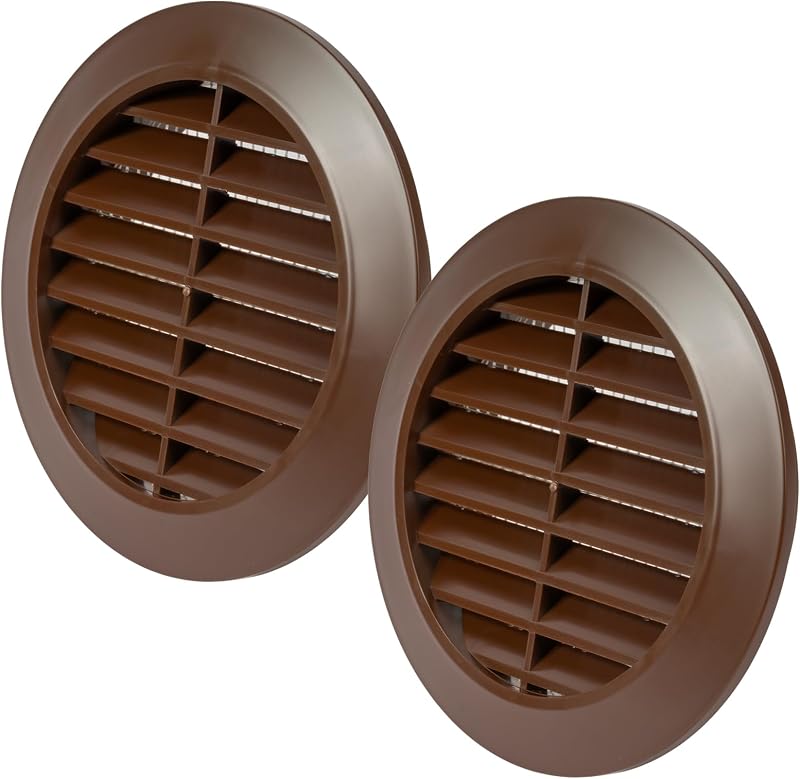 Vent Systems 80 mm Brown Round Air Vent Cover Pack of 2