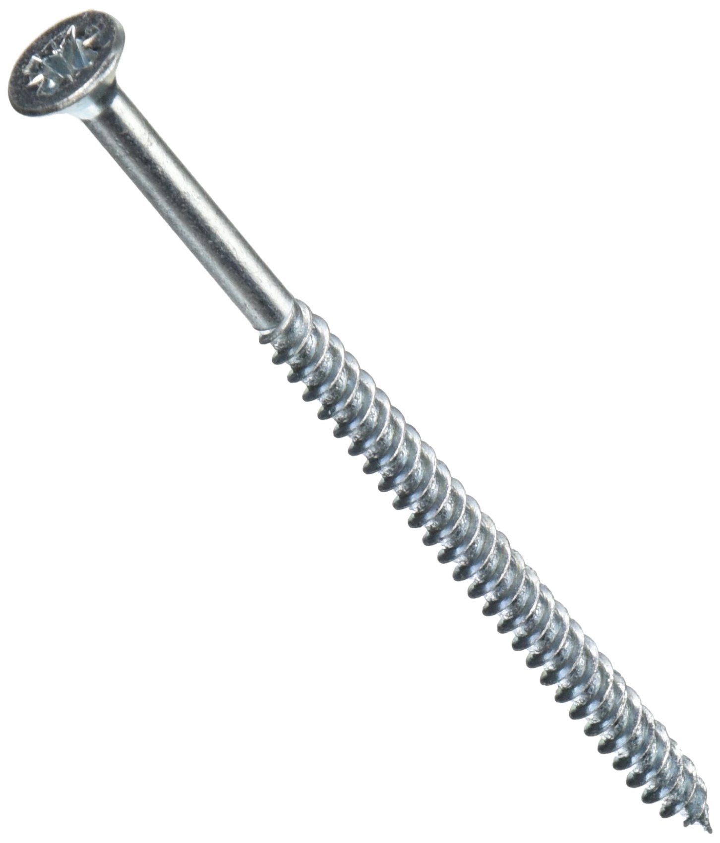 Merriway BH05897 (100 Pcs) Countersunk Twinthread Multi-Purpose Cross Head Pozi Wood Screw, 12 x 4 Inch Bright Zinc Plated - Pack of 100 Pieces