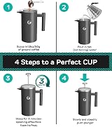 Coffee Gator 304 Stainless French Press 34 oz with 4-Level Filtration view 7