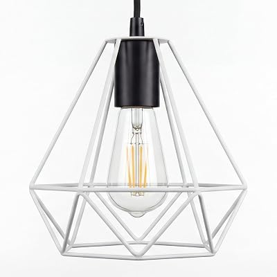 Giggi White Cage Ceiling Light Shade Industrial Ring Pendant