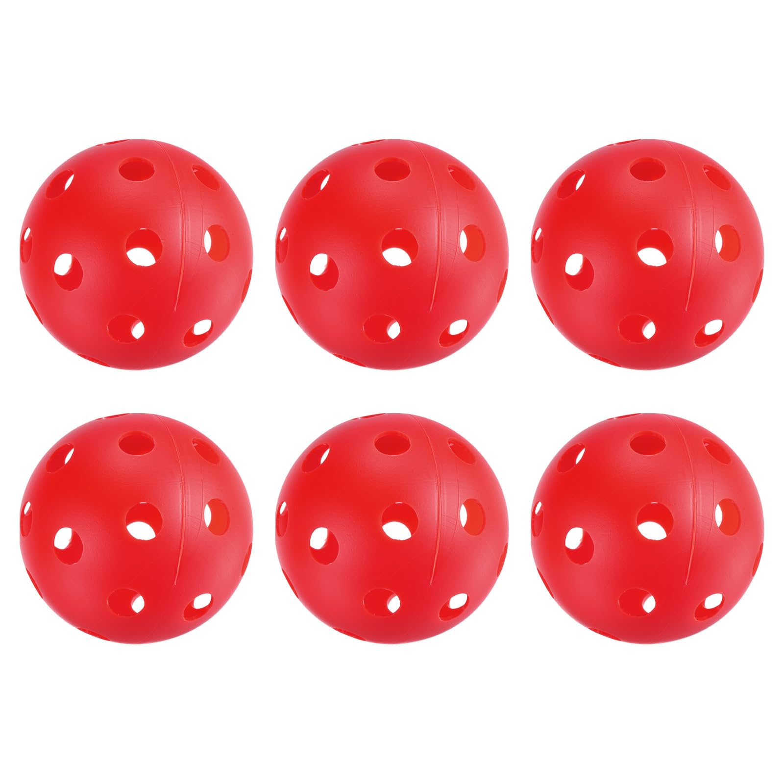 PATIKIL Outdoor Pickleball Balls, 6 Pack, Red, 72mm (2.8inch) Diameter, 23g, USAPA Approved, 26 Holes, Suitable for All Skill Levels, Indoor & Outdoor Use