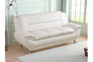 Dekmxas Living Room Furniture Sets, Creamy White Leather Couches for Living Room, Living Room Couch Set, 3-Seater Sofa for Bedroom, Apartment (b-Creamy White, Sofa)