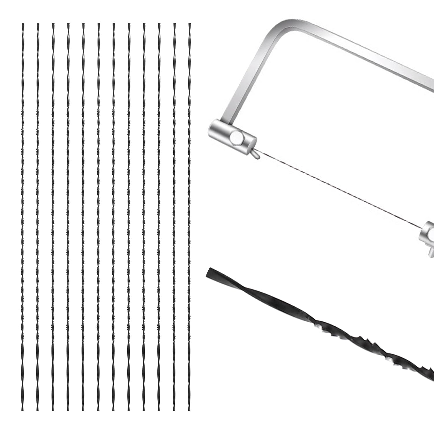 VooGenzek 12 Spiral Scroll Saw Blades, 5# Teeth, for Wood Cutting