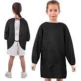 XLSXEXCL Kids Art Smock, Waterproof Kids Painting Smock with Pocket, Long Sleeves, Toddler Art Apron for Painting