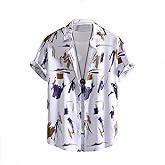 ZAFUL Men's Hawaiian Shirt for Men Short Sleeve Shirt Collar Beach Floral Summer Casual Button Down T-Shirts