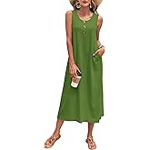 MOLERANI Women's Summer Maxi Dress 2026 Sleeveless Button Down Casual Loose Long Beach Sundress Travel Vacation Outfits