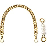BEAULEGAN Chunky Purse Chain Handles - Short Strap Replacement for Handbag Set of 2, 17.7 & 5 Inches Long