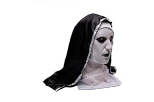 Wellinology Nun Scary Halloween Mask, The Nun Creepiest Latex Full Head Mask Evil Spirit Demon Gothic Supernatural horror Halloween Party Costume