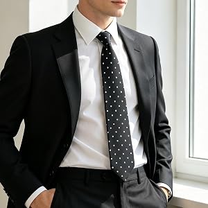 Dapper Men Polka Dot Necktie Business Casual Dot Patterned Tie Classic Printed Neckwear for Networking Event