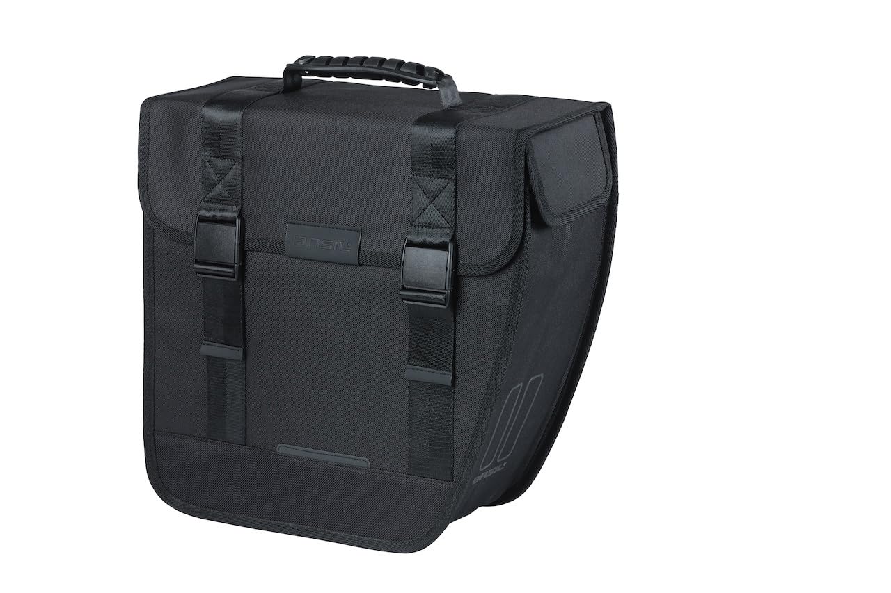 Basil Alforja Derecha Tour Mik 14l Waterproof Poliester Black with Reflectantes (34x14x34 Cm)