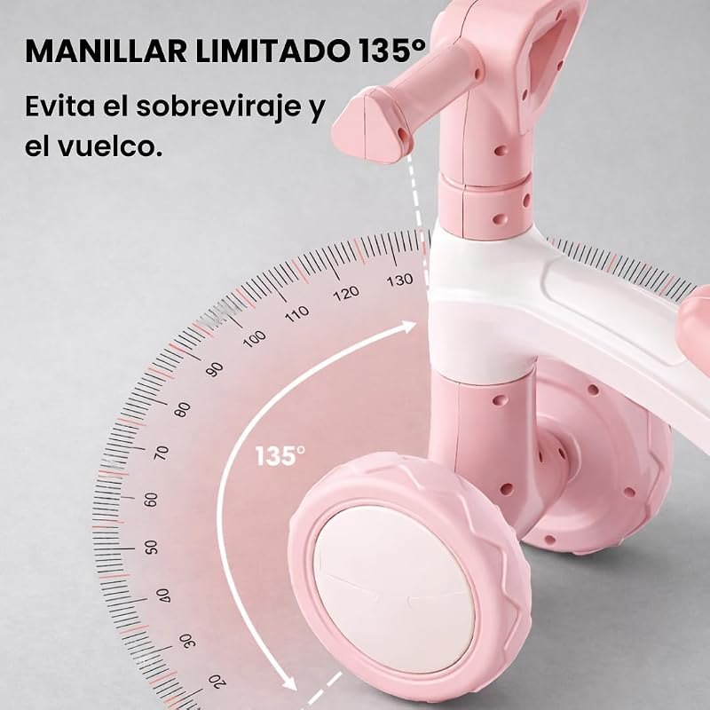 , Triciclo Bebé 1 Ano | Monte Leve | Primeira bicicleta de equilíbrio para bebés | Bicicleta sem Barcos de Equilíbrio | Toy Boy 1-2 Anos Ideal como Presente (Rosa) — foto 4 de 8