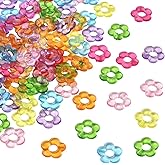 SOFPLATE 100Pcs Acrylic Flower Frame Beads Transparent Flower Beads Bulk 18x19mm Hollow Floral Charms Focal Frame Loose Spacer for Jewelry Making Necklaces Bracelets Earrings Supplies DIY Crafting