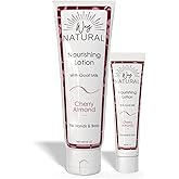 Way Natural Nourishing Goat Milk Lotion, Cherry Almond - Home & Away Set, Natural Hand & Body Cherry Almond Lotion for Dry Skin - Goat Milk Hand Cream for Women & Men - 8oz & 2oz Travel Size Tube