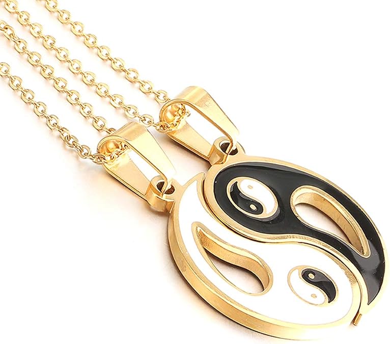 Collana Yin Yang Tai Chi In Acciaio Inossidabile – Gioiello Unisex Con Catena Regolabile – Regalo Di Amicizia O Coppia - 3
