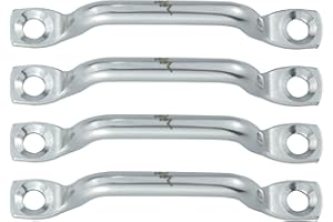 NVAAV Bimini Top Strap Pad Eye Footman Loop 1 Inch - Heavy Duty 316 Stainless Steel Tie Downs Anchor for Boat, Kayak, Buggy, Jeep Wrangler JK JL JT Door Limit Strap,Covers, Tarps, Canopies, No Screws- 4/PK