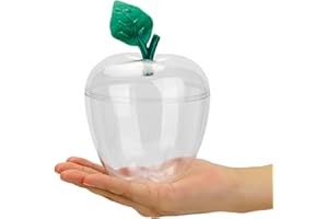 HANZE Large Clear Apple Container, Apple Shaped Candy Toy Filling Containers Jar, Back To School Teacher Appreciation Gift, Wedding Party Ornaments Christmas Decorations Supplies Favors