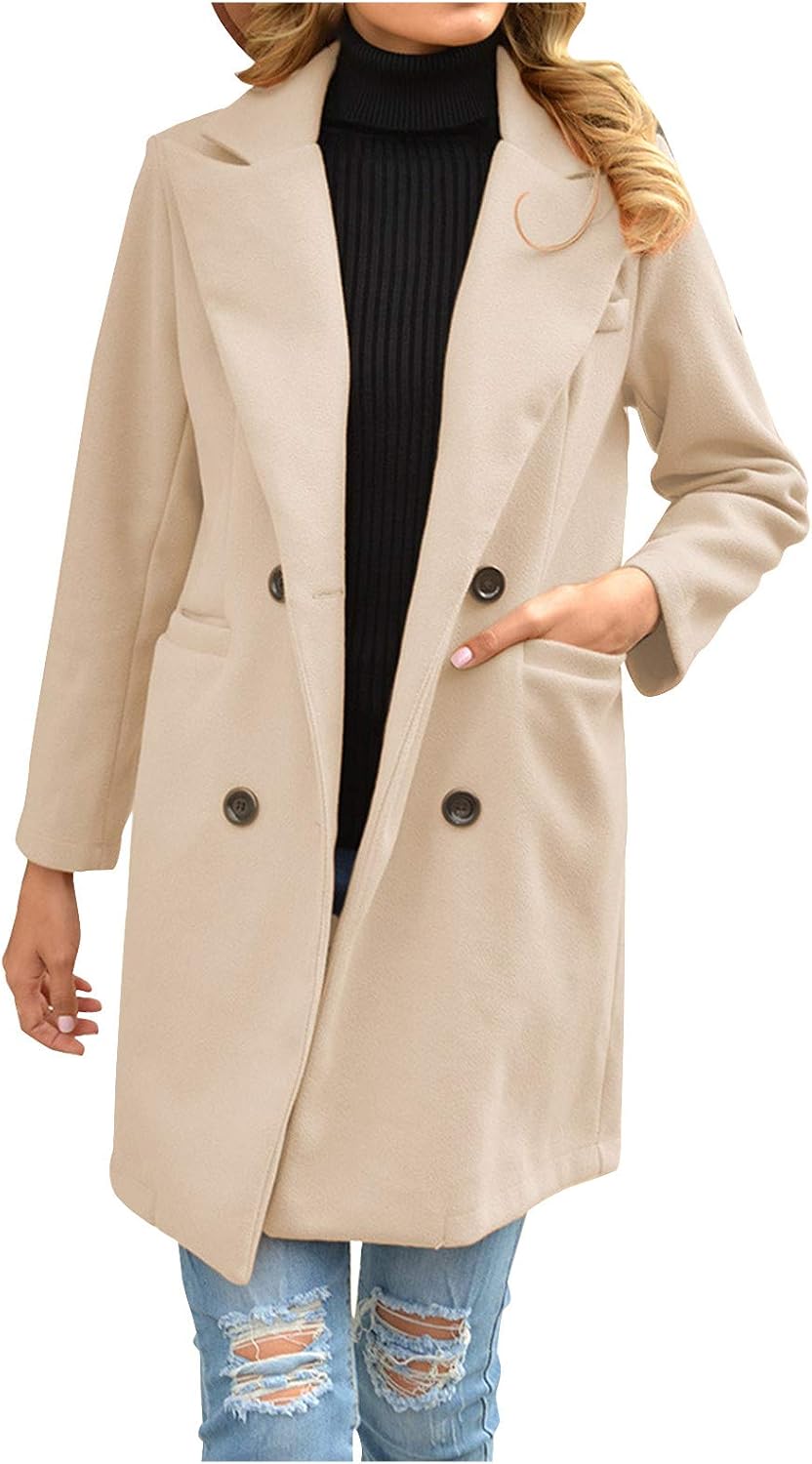 Business Mantel Damen Winter Slim Fit Mantel Damen Mantel Damen Lang Winter Elegant Einfarbiger ...