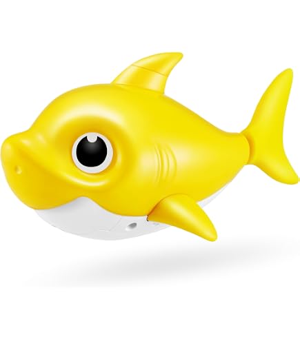 Robo Alive Zuru Jouet de bain pour bébé à piles avec piles Motif poisson orange