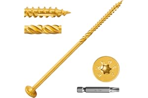 #14 x 10 Inch Wood Structural Lag Screws 54Pcs Star Drive Decking Wood Screws, Rust Resistant Timber Screws for Timber/Log/La