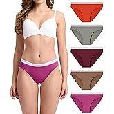 BAMBOO COOL Womens Underwear Soft Bikini High Cut Panties Stretch Moisture Wicking Panties for Women, 5-Pack