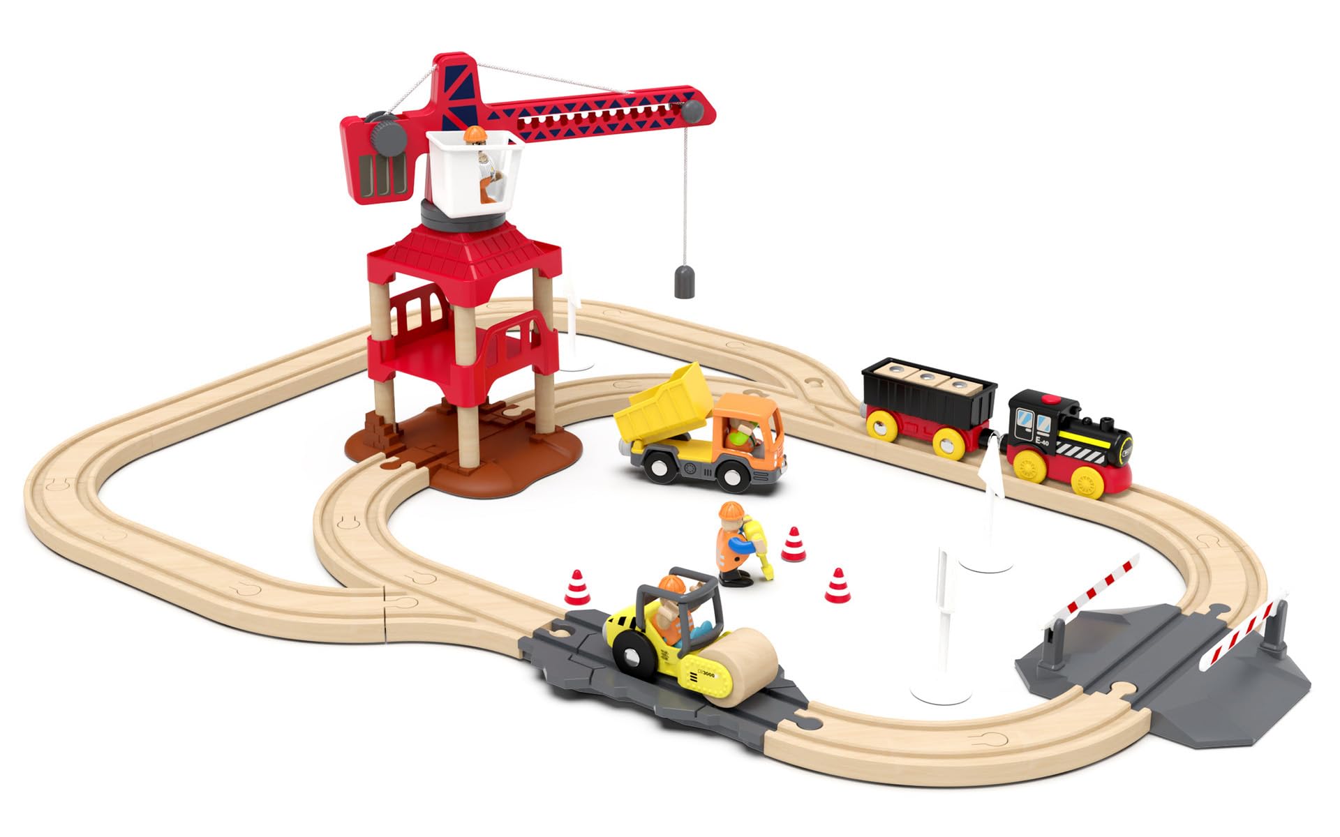 Battery Operated Locomotive Train, Magnetic Trains Toy for Wooden Tracks, Motorized Train Compatible with Thomas, Brio, Chuggington, Melissa & Doug