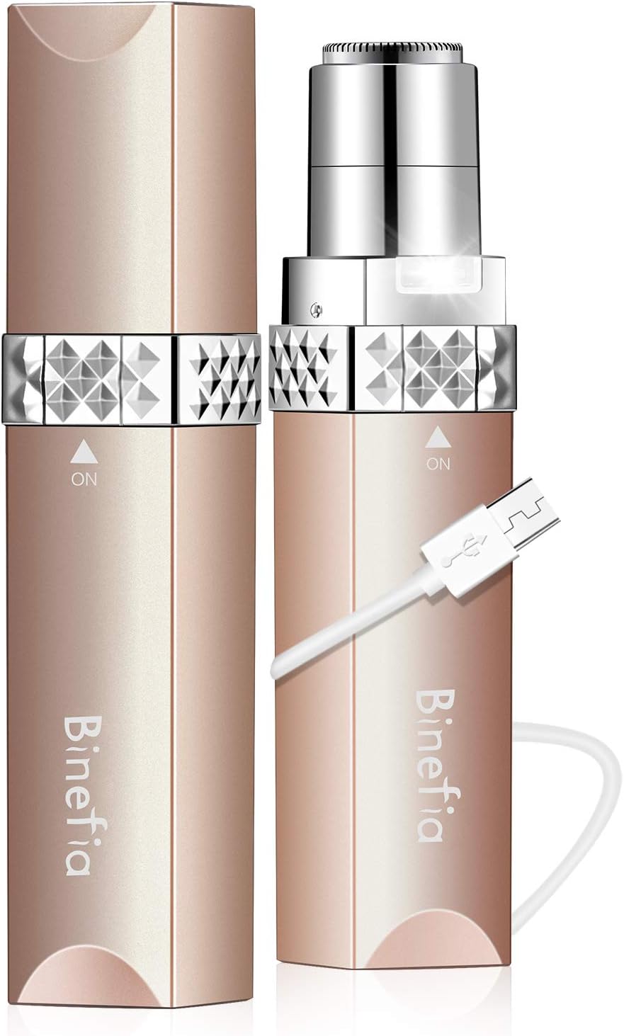 Binefia Facial Hair Remover USB Rechargeable Painless Lip Chin Trimmer