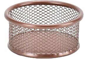 BE-TOOL Metal Paper Clip Dispenser Organizer, High Temperature Baking Enameled Steel, Multi-Purpose for Clips, Pins, Scissors, Glue (Rose Gold)