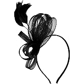 AMCAMI Fascinators Hats with Feather for Women 2025 Derby Hats Small Tea Party Hat with Headband
