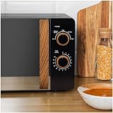 Russell Hobbs 17L 700W Scandi Compact Microwave Black Wood Handle Dials view 8