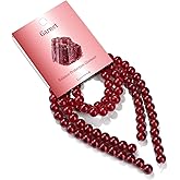 Risyfjew 100PCS 8mm Garnet Red Glass Gemstone Round Loose Beads for Jewelry Making Chakra Crystal Stone Beads for Bracelets Necklace Earrings Making Supplies (100pcs/Strand)