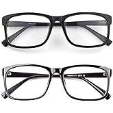 CGID Fake Glasses Clear Lens Non-Prescription Retro Rectangular Frame UV400 Protection Men Women CN12