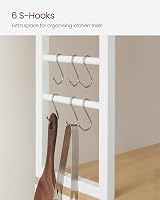 VASAGLE Kitchen Storage Rack 6 Shelves 6 Hooks Golden Oak White KKS019W09 view 8
