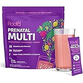 Root'd Prenatal Multivitamin Powder with 3X Electrolytes - 25 Vitamins & Minerals, Folate, Iron, Vitamin D3, 7 Superfoods & Probiotics, Sugar-Free Vitamins & Hydration | 24 Vitamin Drink Mix Packets