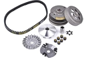 MTATCN Transmission Rebuild Kit - Replacement Clutch Kit Compatible with Sportsman ATV, Predator, Scrambler, 50CC 90CC 2 Stroke ATV Part - Includes Clutch & Variator Assembly, Drive Belt & Roller Weights