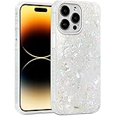 SCORPIFY for iPhone 15 Pro Case [Compatible with MagSafe] with Colorful Pearl Iridescent Design, Cute Clear Magnetic Phone Cover for Women Girls and Men, Bumper with Mother of Pearl Shell Pattern