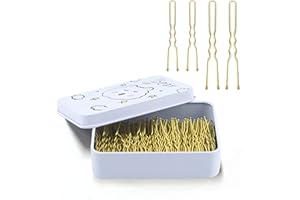 MAORULU 200pcs U Shaped Hair Pins Black/Brown/Blonde/Silver with Cute Case, Hairpins for Buns, Premium Bobby Pins for Kids, Girls and Women, Great for All Hair Types(2.4 & 2 Inch) (Blonde)