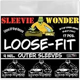 17 LP Outer Sleeves - Loose Fit 4mil Polyethylene - Thick Strong Plastic for Current 2LP Gatefold 33rpm Vinyl Record Albums (+1 Free Dj Sticker)