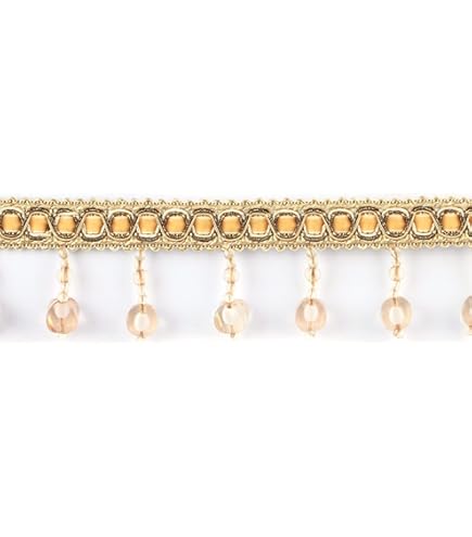 DÉCOPRO 1 3/4" Long (4cm) Baroque Collection Decorative Brush Fringe Trim (0175BB) Garden Beige Multicolor #6939 (Light Beige Olive Green Light Gold) 27 Yard Package (82 Ft/25m