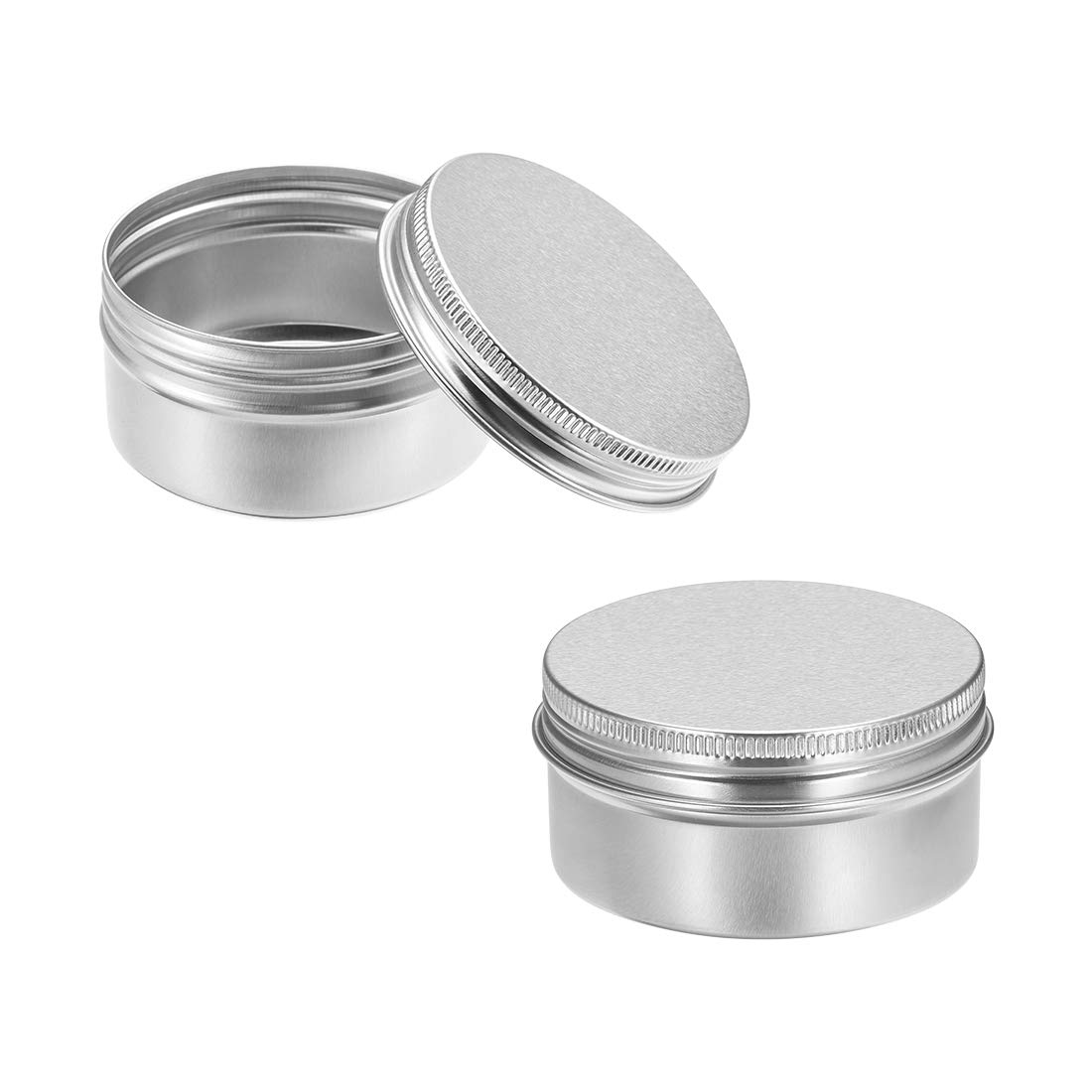 sourcing map 3 Pack 2.7 oz Round Aluminum Cans Tin Can Screw Top Metal Lid Containers for Crafts, Candles, 80ml