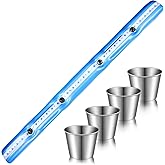 Relaxgiant 5 Pcs Inflatable Ski Board Cups Kit with Ski Drink Holder Board 5.8 ft and 4 Stainless Steel Cups Stackable Cup, Winter Party Favors Gift for Travel Lovers