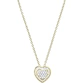 Dazzlingrock Collection 0.25 Ctw Round & Baguette White Natural Diamond Women Heart Shape Pendant in Real Solid Gold & 925 Sterling Silver