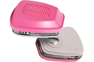 VOCITXI 60921 Respirator Cartridges, Particulate Filters Helps Protect Against Organic Vapors, Ammonia, Acid Gases Compatible with Half and Full Face Pieces 6200 6800 7502 FF400 Series (1 Pair)