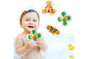 DEGIDEGI Suction Cup Spinner Toy for Baby, 3PCS Suction Spinner for Babies, Dining Chairs Travel Toys(Silicone)