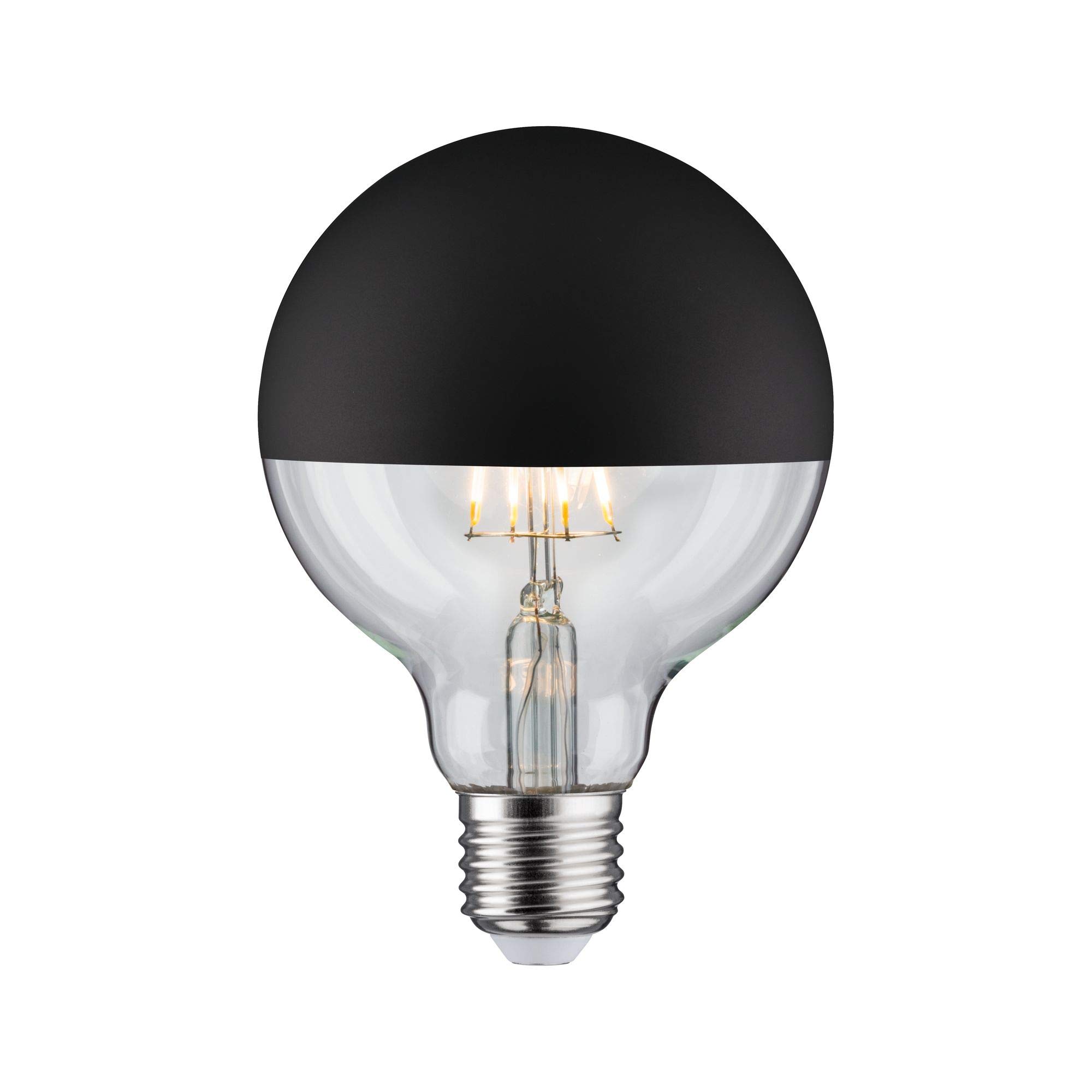 Paulmann 28676 LED Filament lamp G95 6 watts lamp Crown Mirror Black matt 2700 K Warm White dimmable E27