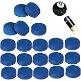 KECHIO 20 Pieces Cue Tips 13 mm Pool Billiard Cue Tips Replacement with Storage Box for Pool Cues and Snooker