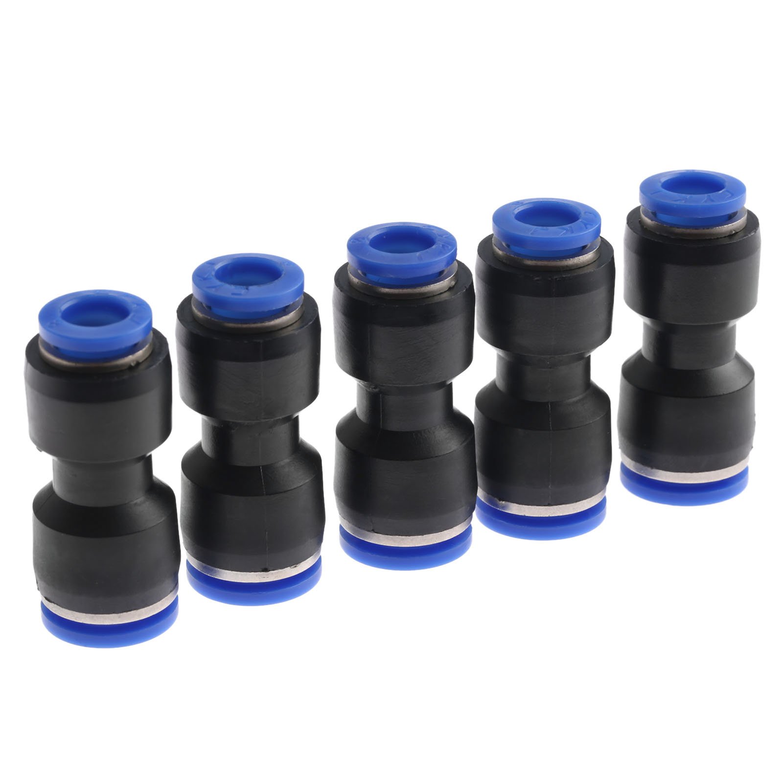 5pcs Pneumatic Fittings Push in Straight Reducer Connectors Water Hose Quick Connect for Air Water Hose PG10-8