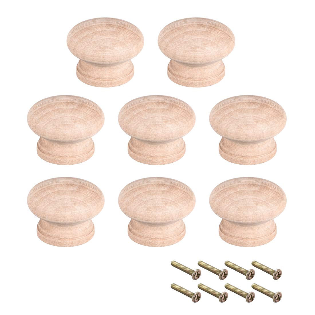 sourcing map Round Wood Knobs,8Pcs 44mm Dia Cabinet Furniture Kitchen Pulls Handles for Dresser Drawer Wardrobe, Wood