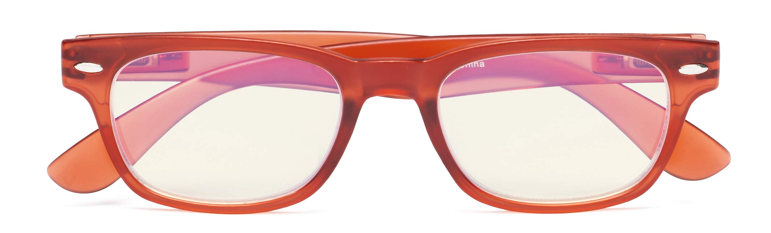 CessBlu Blue Light Filter Computer Glasses Design Blocking UV Readers for Women Reading Screen (Orange)