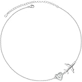 Yearace Airplane Necklace S925 Sterling Silver Cloud Airplane Jelwery for Women Teen Girls Airplane Jelwery Gifts for Stewardess Flight Attendants Pilots World Travel Flight