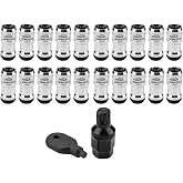 Tbest Hex Head Lug Nuts,20 Pack Blue Black Iron Lug Nuts,External Hex Drive,Flat Head,Tapered Thread,Coarse Pitch,Fits Most Aftermarket Wheels with 60 Degrees Taper Seat